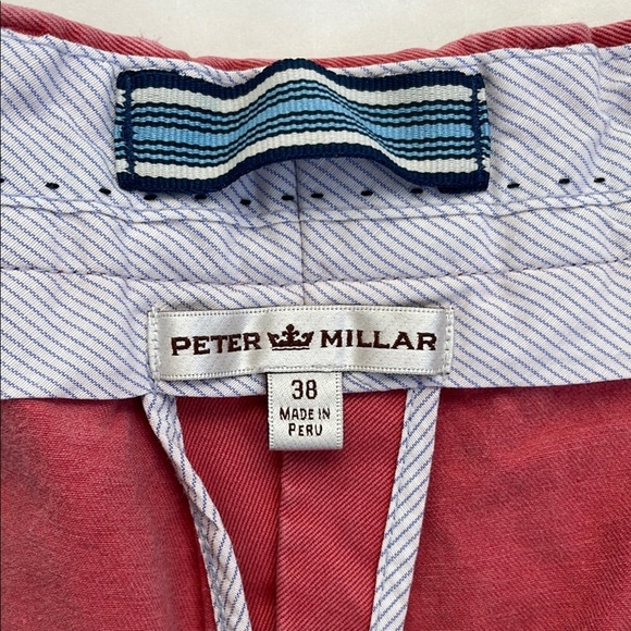 Peter Millar Faded Wash Red Flat Front Shorts Versatile Summer Essential Size 38 - Picture 4 of 9